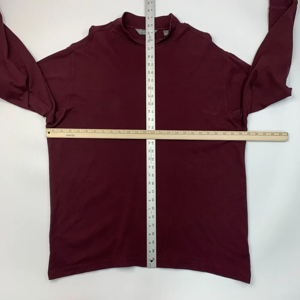 Daniel Cremieux Mock Neck Sweater Mens XL Extra Large Raisin Cotton Lightweight